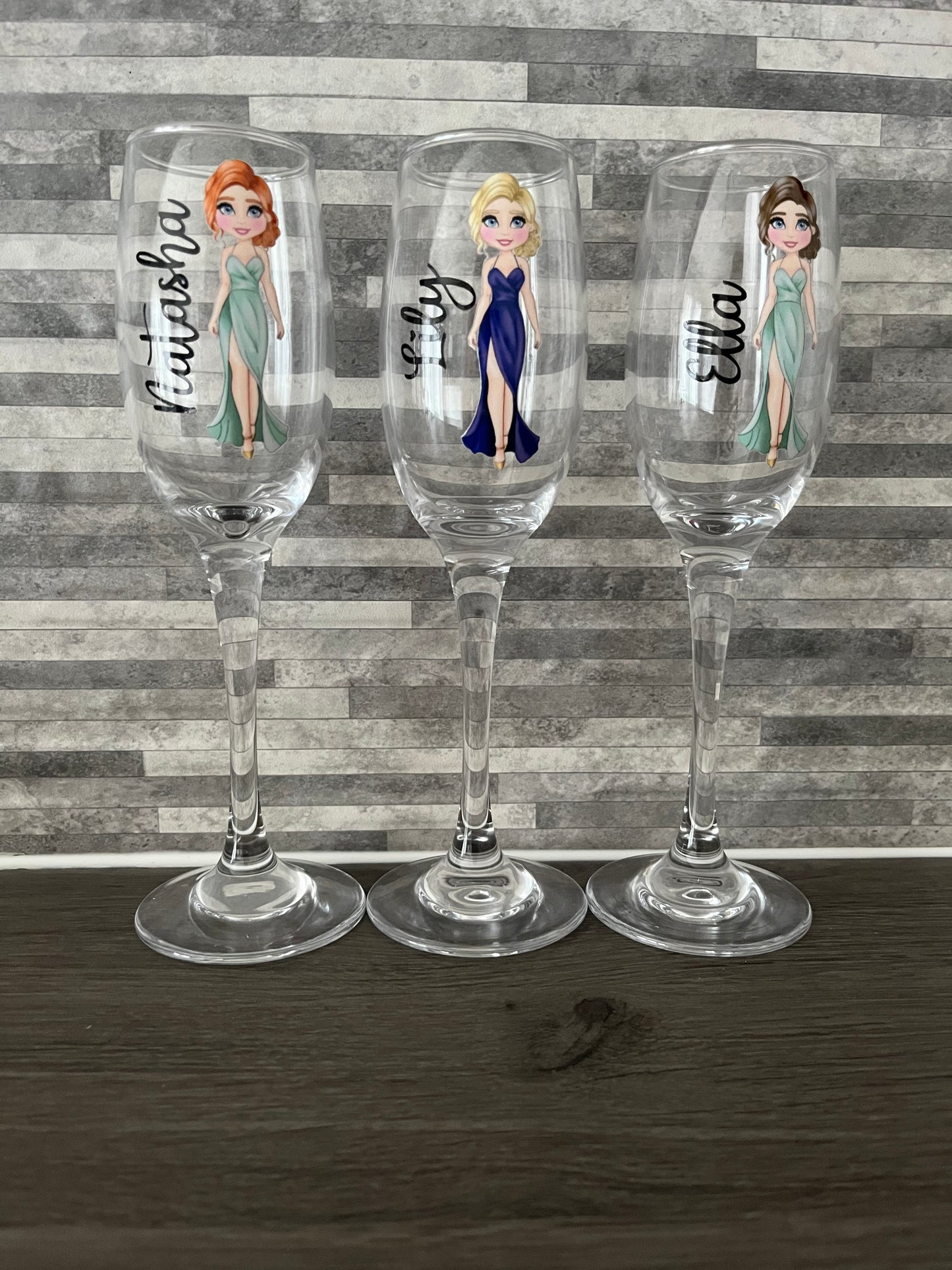 Personalised champagne glasses