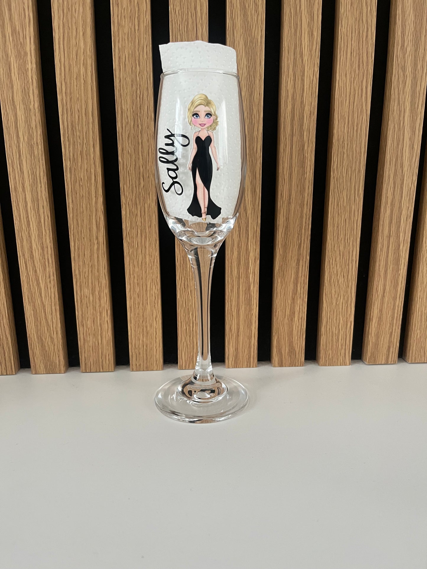 Personalised champagne glasses