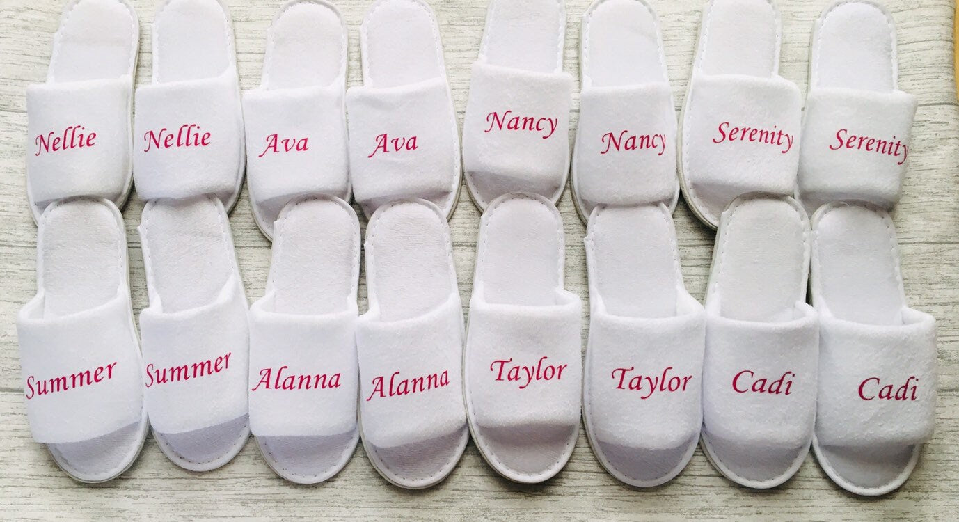 childrens spa slippers, teepee party, personalised party slippers,