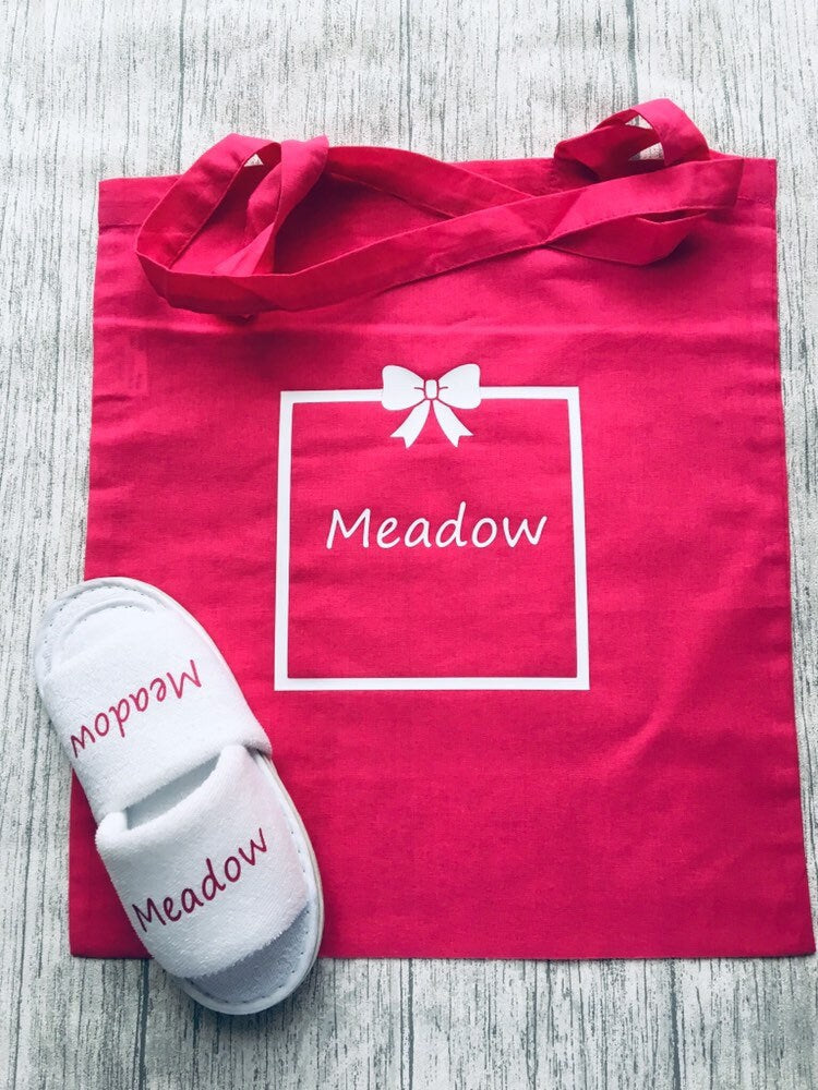 childrens spa slippers, teepee party, personalised party slippers,