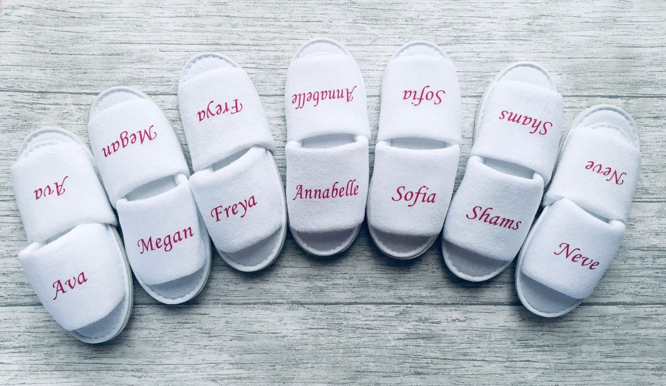 childrens spa slippers, teepee party, personalised party slippers,