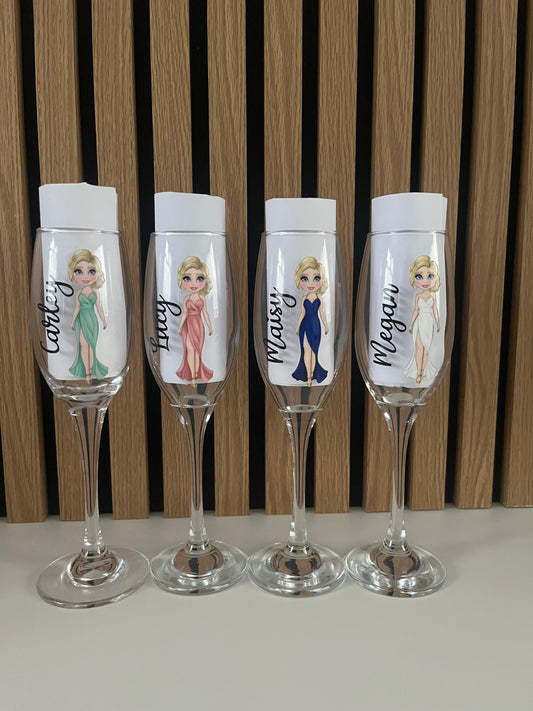 Personalised champagne glasses