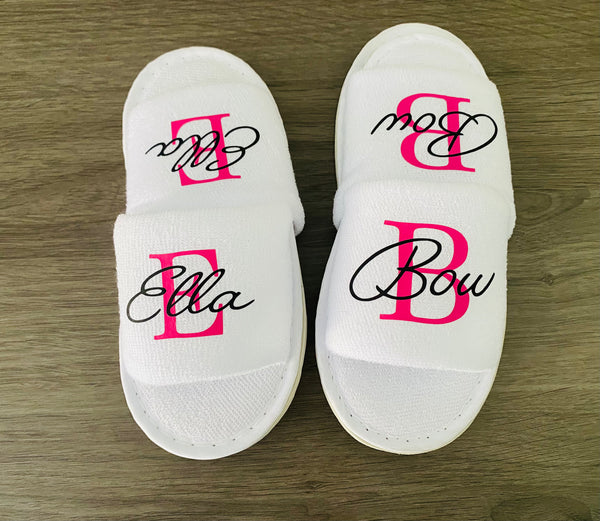 Childrens white hot sale spa slippers