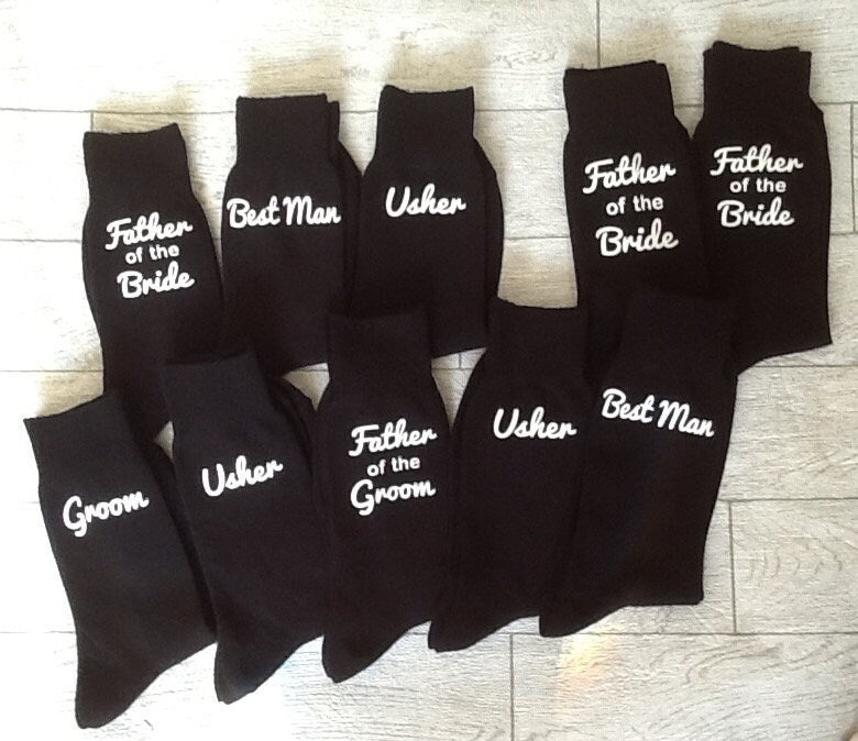 Groom socks, best man socks, usher socks, wedding day socks, personalised socks